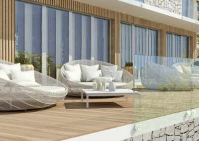 rendering fotoreliastico rendering villa sul lago