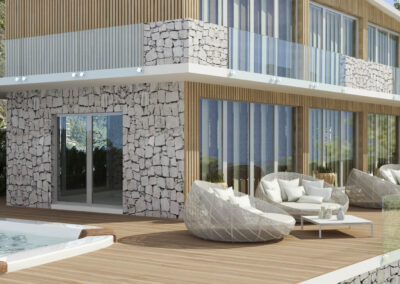 rendering fotoreliastico rendering villa sul lago