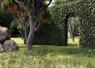 Rendering fotorealistico giardino