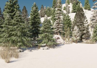 Rendering Paesaggi Montagna Innevati