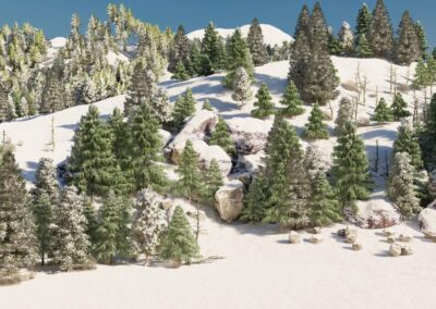 Rendering Paesaggi Montagna Innevati