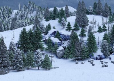 Rendering Paesaggi Montagna Innevati