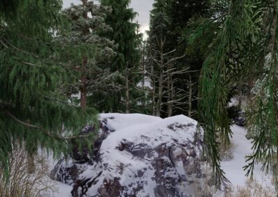 Rendering Paesaggi Montagna Innevati