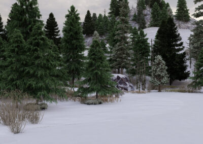 Rendering Paesaggi Montagna Innevati