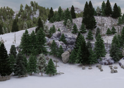 Rendering Paesaggi Montagna Innevati