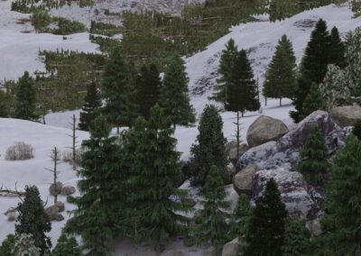 Rendering Paesaggi Montagna Innevati