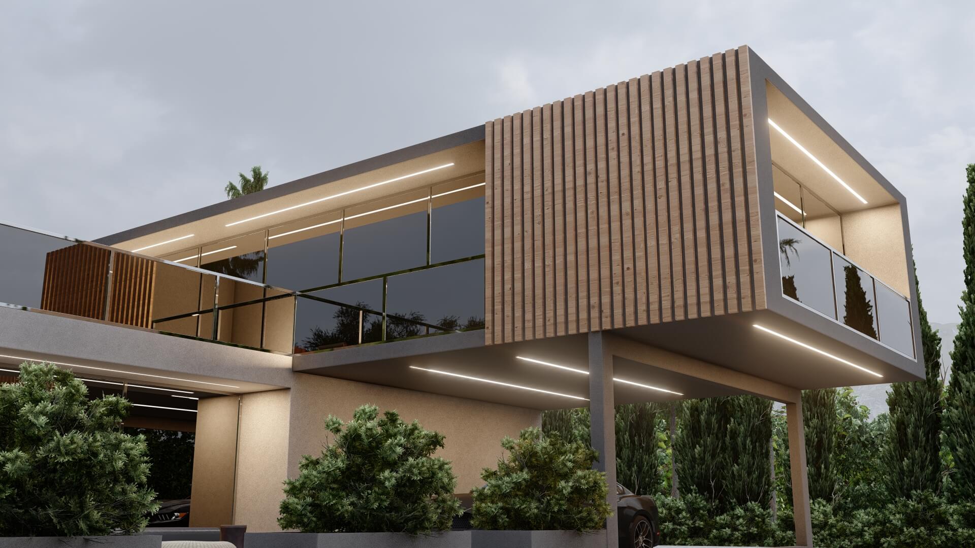 Rendering villa moderna