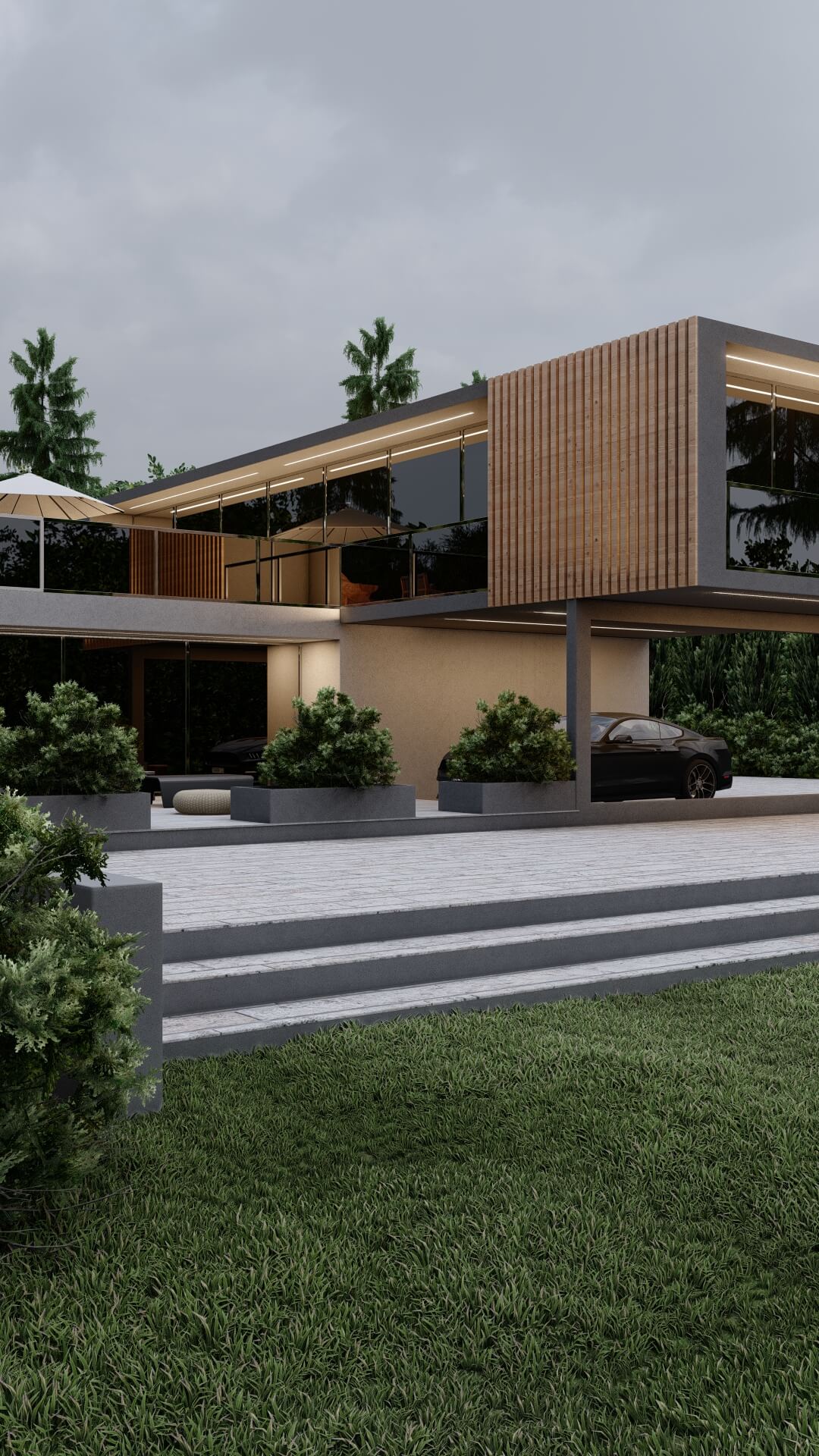 Rendering villa moderna