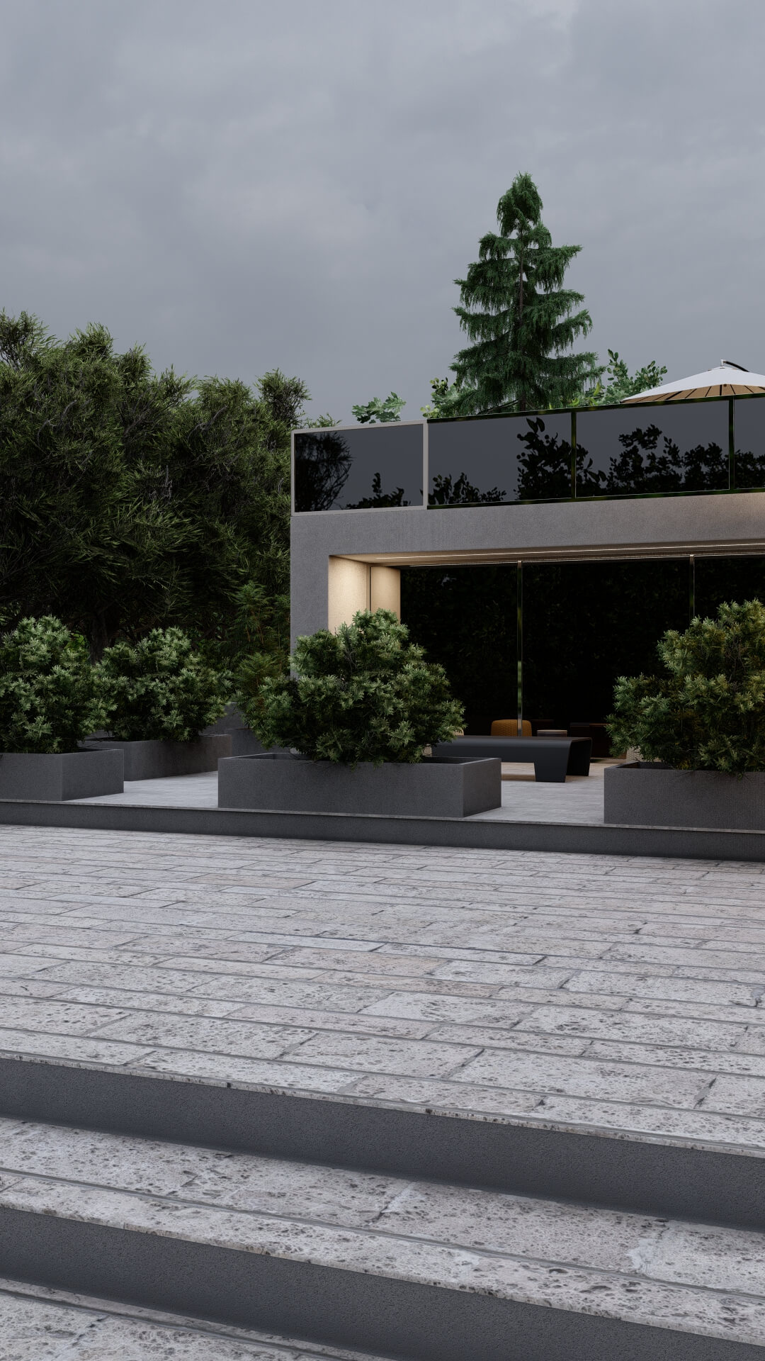 Rendering villa moderna